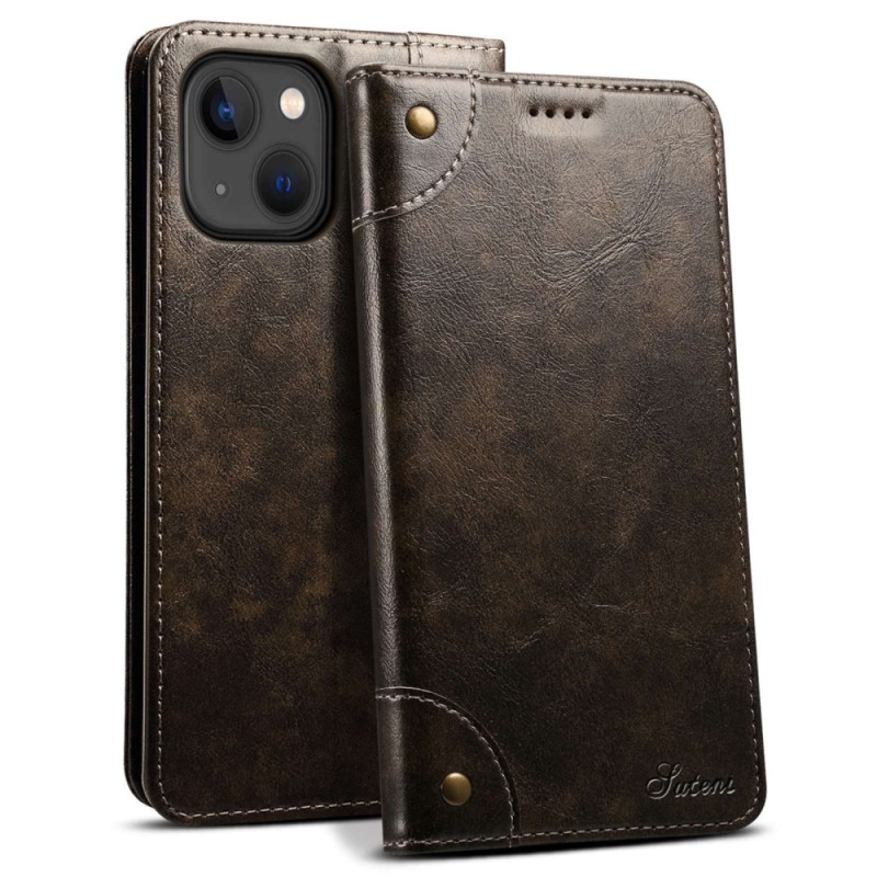 Flip Cover iPhone 14 MagSafe Wallet effetto vintage