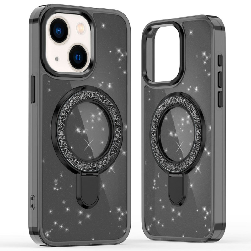 Custodia MagSafe per iPhone 14 con supporto glitterato