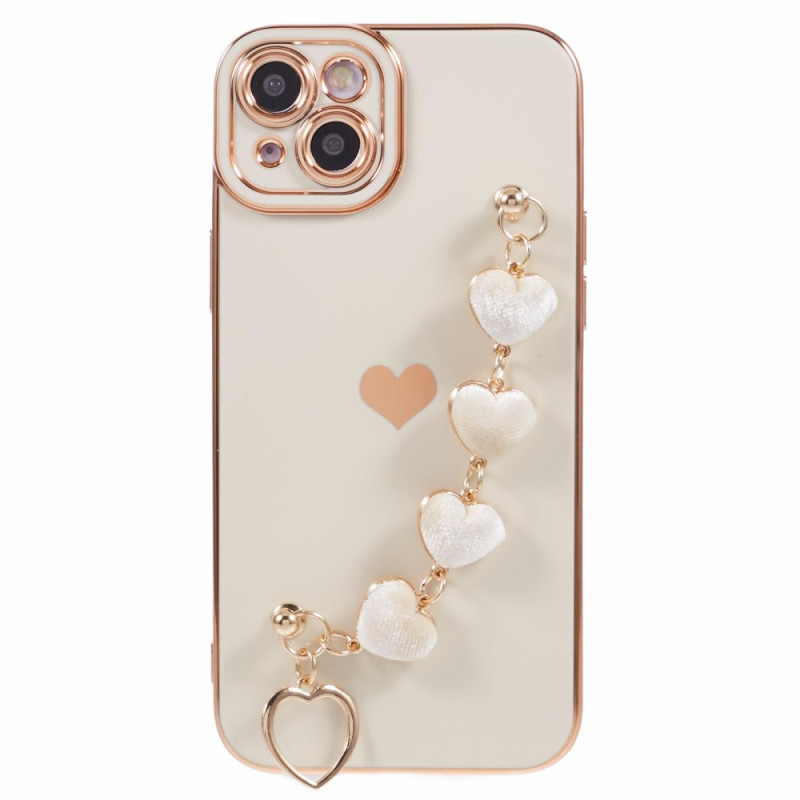 Custodia per iPhone 14 con bracciale a cuore