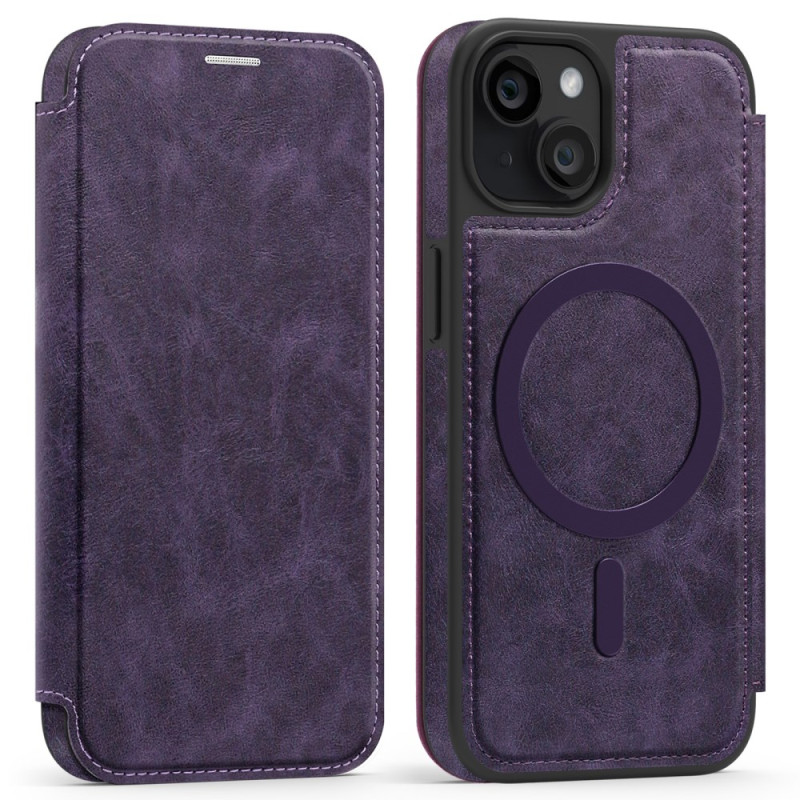 Flp Cover iPhone 14 MagSafe con portacarte RFID effetto scamosciato