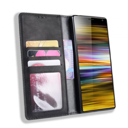 Sony Xperia 10 Flip Cover in finta pelle tinta unita