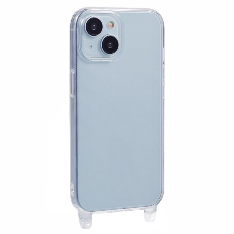 Custodia trasparente per iPhone 14 con fori per i cavi