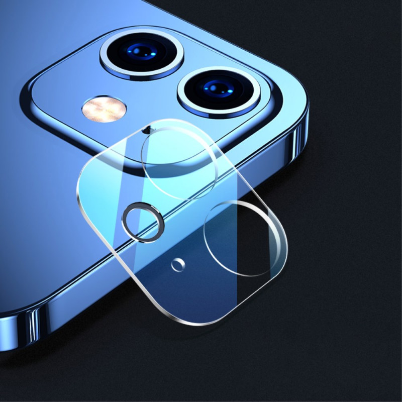 Lente protettiva in vetro temperato per iPhone 12 (cerchi neri)