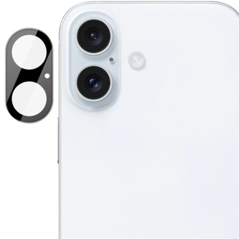 Lente protettiva in vetro temperato per iPhone 16 / iPhone 16 Plus (versione nera)