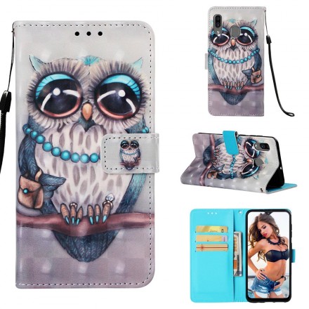 Samsung Galaxy A30 Miss Owl Custodia con cordoncino