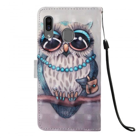 Samsung Galaxy A30 Miss Owl Custodia con cordoncino