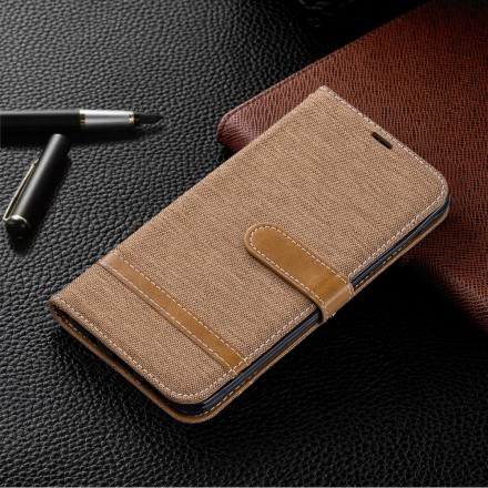 Custodia Samsung Galaxy A30 effetto tessuto e pelle