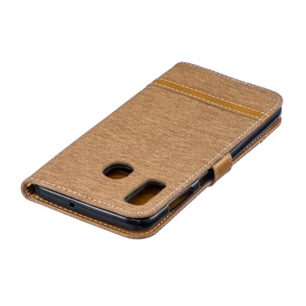 Custodia Samsung Galaxy A30 effetto tessuto e pelle