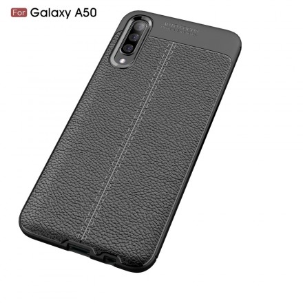 Samsung Galaxy A50 Custodia in pelle effetto litchi doppia linea