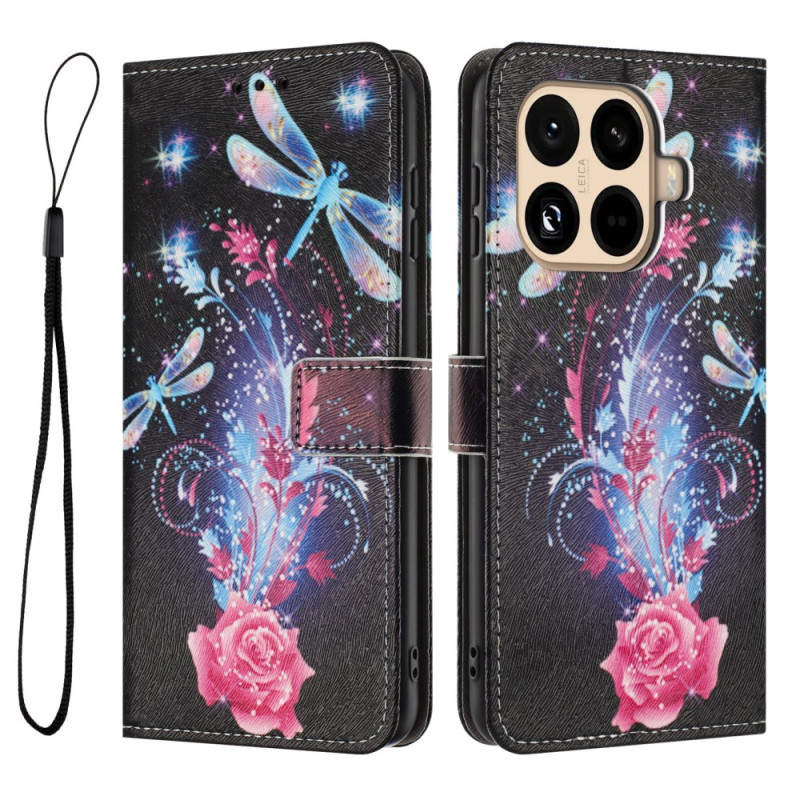 Xiaomi 15T Pro Custodia Rosa e Libellule