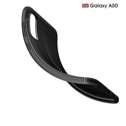 Samsung Galaxy A50 Custodia in pelle effetto litchi doppia linea