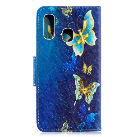Custodia Samsung Galaxy A40 Gold Butterfly