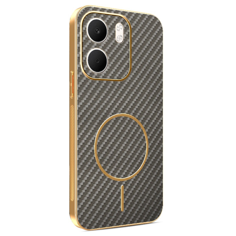 Custodia Oppo A5X 5G con texture in fibra di carbonio