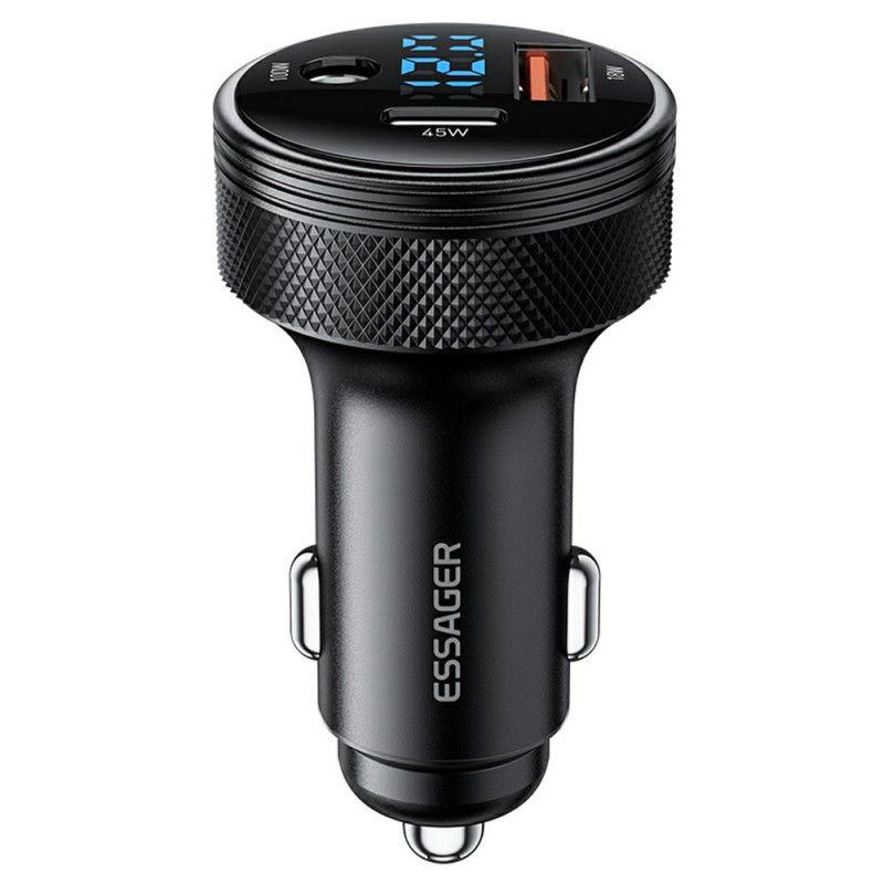 Caricabatterie da auto multi-porta da 150 W (CC + USB) con tester su display digitale