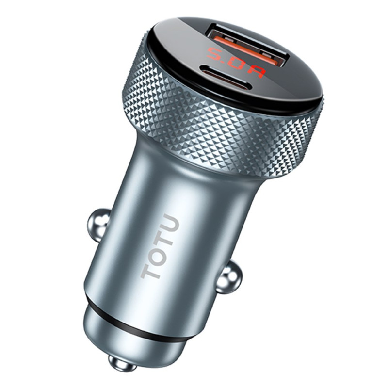 Caricabatterie da auto doppia porta USB
-A/C da 48W con display digitale TOTU