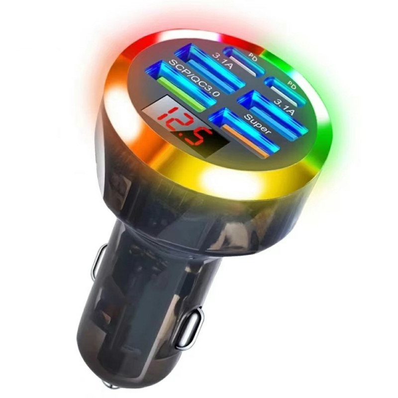 150W 6 porte PD/QC3.0 Caricabatterie da auto digitale