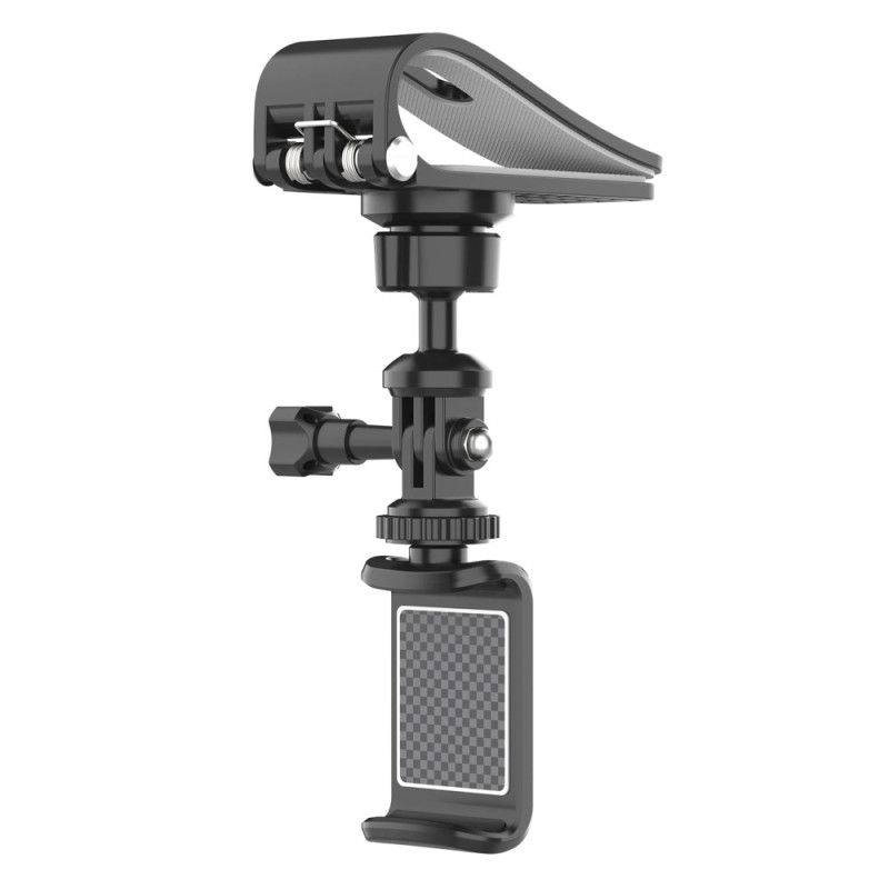 Supporto universale per visiera dell'auto con clip per smartphone e fotocamera