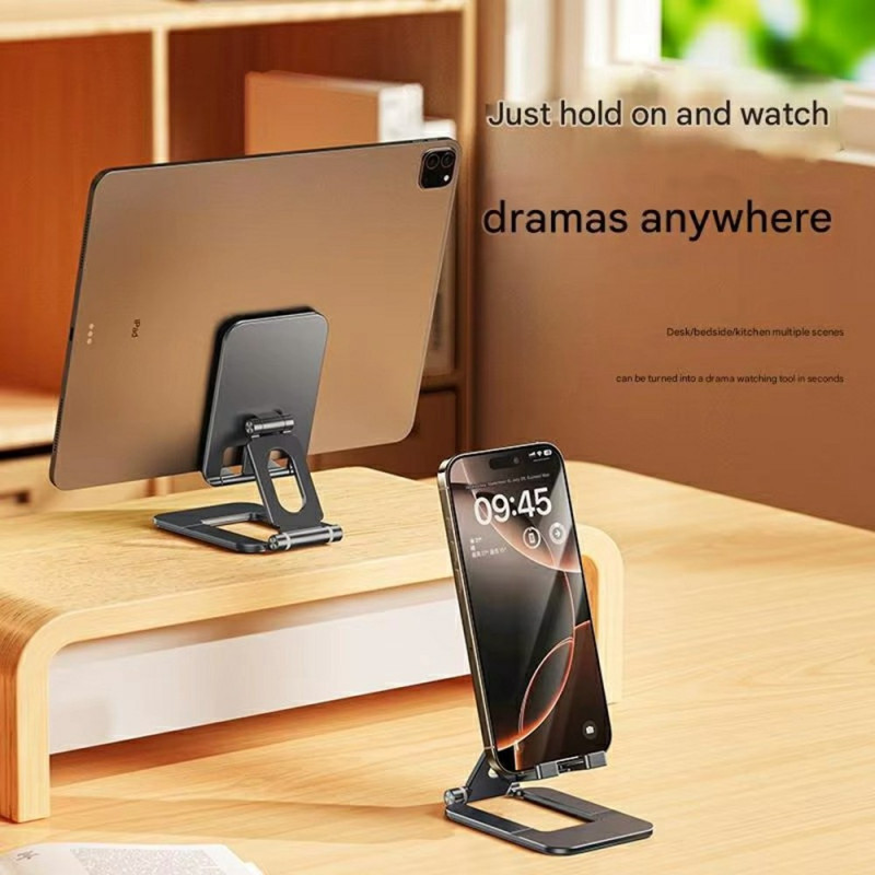 Supporto Telefono Pieghevole Da Scrivania TIESOME – Angolo E Altezza Regolabili, Porta Ricarica, Antiscivolo, Compatibile Universale