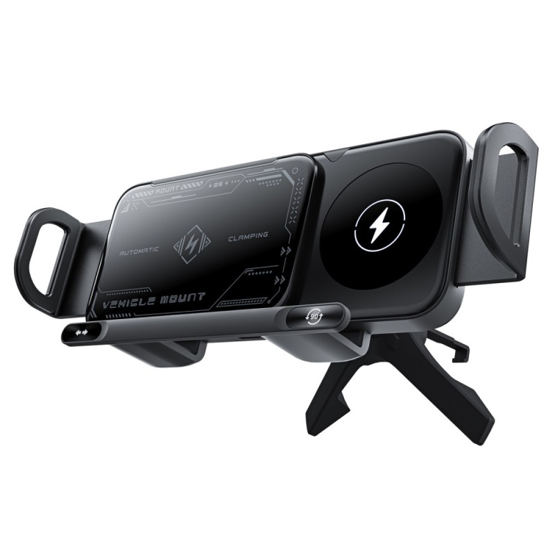 Supporto per telefono da auto con caricatore cordless rotante da 15W