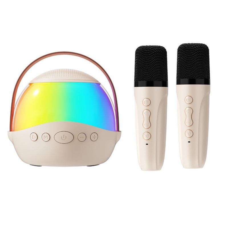 Altoparlante Bluetooth portatile con illuminazione RGB e 2 microfoni wireless per il karaoke