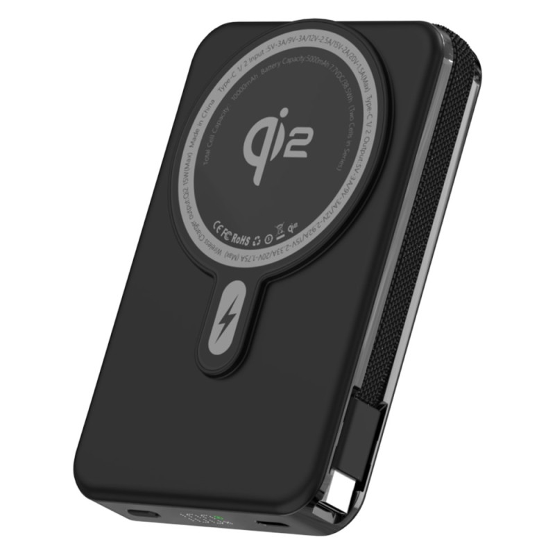 Batteria esterna magnetica da 10000 mAh con ricarica rapida da 35 W e cavo integrato