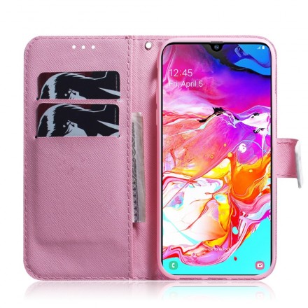 Samsung Galaxy A70 Custodia a fiori rosa antico