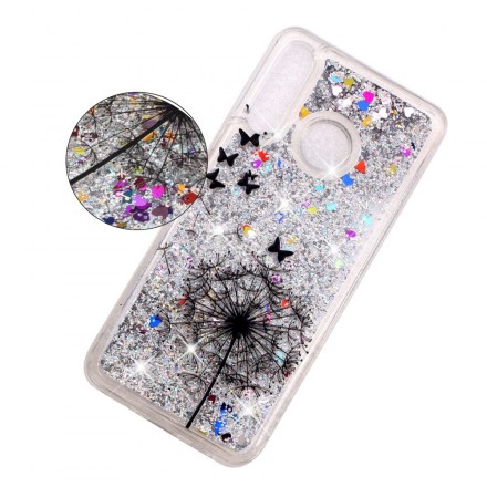 Huawei P30 Lite Cover trasparente Dandelion Black Glitters