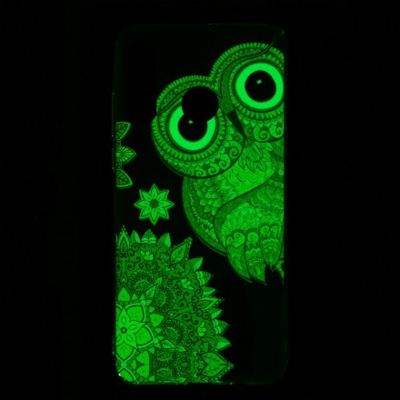 Huawei P30 Lite Custodia Gufo Mandala Fluorescente