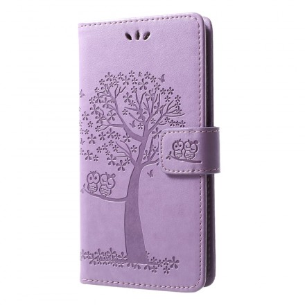 Huawei P30 Lite Custodia con cinturino albero e gufo