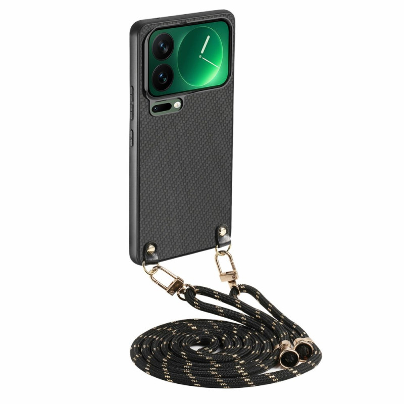 Xiaomi 17 Pro Max Custodia in fibra di carbonio con cordoncino