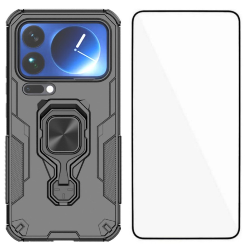 Xiaomi 17 Pro Max Custodia resistente agli anelli con protezione schermo