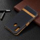 Samsung Galaxy A20e Custodia effetto tessuto e pelle con cinturino