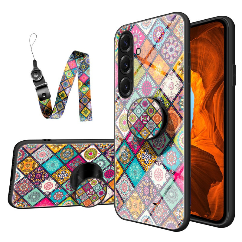 Samsung Galaxy S26 Plus Custodia Patchwork con anello e cinturino