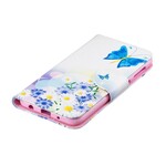 Custodia per Samsung Galaxy A10 con farfalle e fiori dipinti