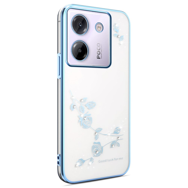Coque Poco M7 Pro 5G Fleurs et Strass KADEM