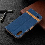Samsung Galaxy A10 Custodia effetto tessuto e pelle con cinturino