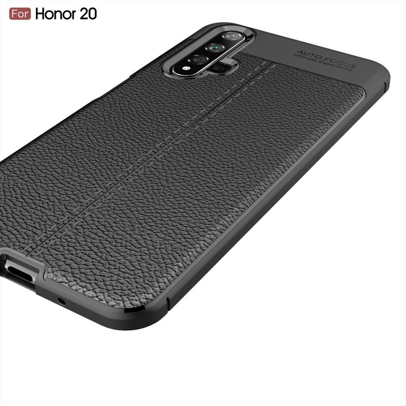 Honor 20 Custodia in pelle effetto litchi Linea doppia