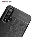 Honor 20 Custodia in pelle effetto litchi doppia linea