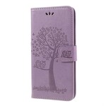 Samsung Galaxy A10 Custodia con cinturino con albero e gufo Samsung Galaxy A10 Custodia con cinturino con albero e gufo