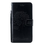 Custodia Huawei P Smart Z Albero e gufi con cinturino