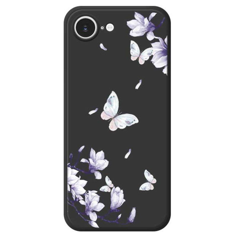 Custodia iPhone 17E / 16E Bordo dritto Farfalla e Magnolia