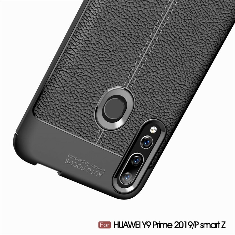 Huawei P Smart Z Custodia in pelle Litchi Doppia Linea