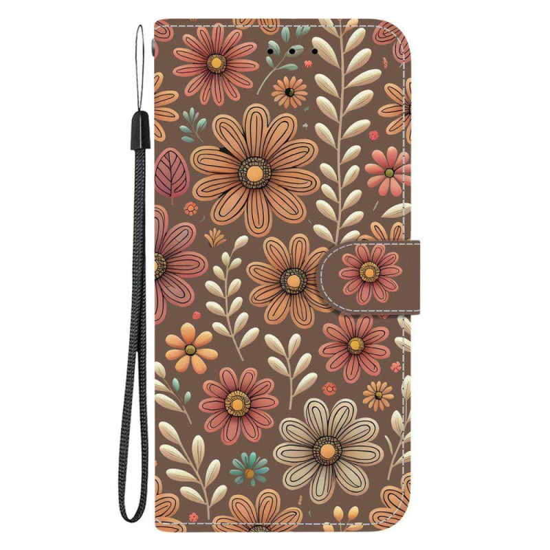 Custodia Oppo A6 5G / A6X 5G / 4G Brown Flowers