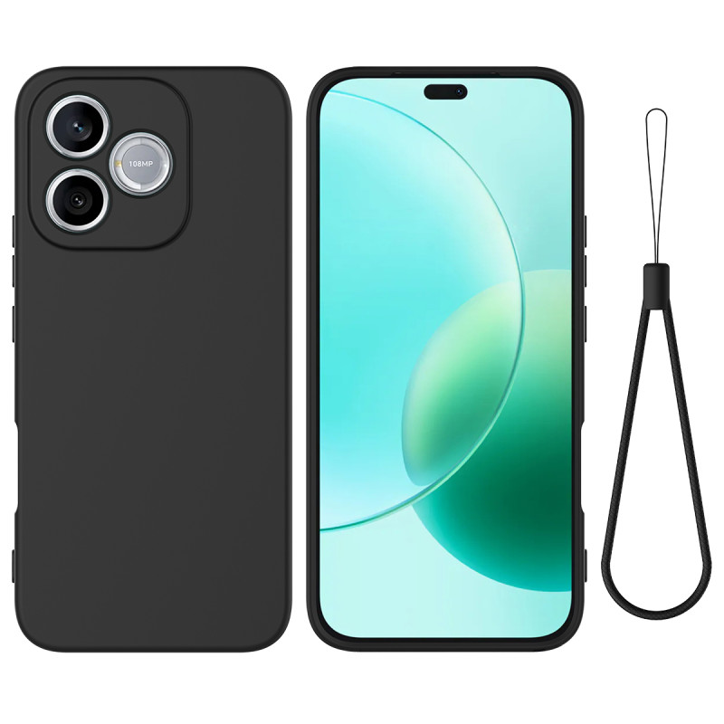 Honor 600 Lite Custodia in silicone liquido con cordino