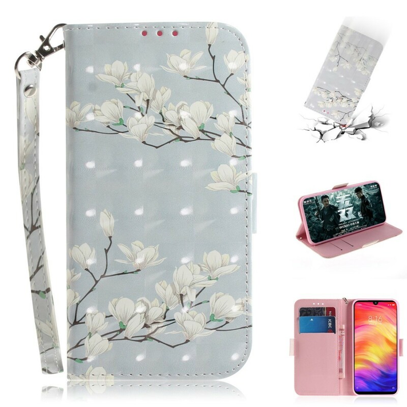 Custodia Xiaomi Redmi Note 7 Flower Tree con cinturino