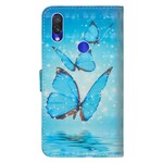 Custodia Xiaomi Redmi Note 7 Flying Blue Butterflies