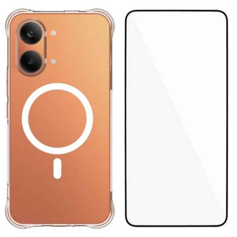 Poco X8 Pro Max 5G Custodia magnetica trasparente con protezione schermo