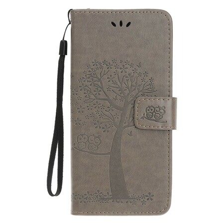 Xiaomi Redmi Note 7 Custodia con cinturino con albero e gufo