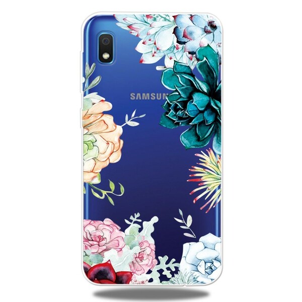 Samsung Galaxy A10 Custodia trasparente con fiori acquerellati