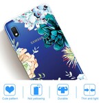 Samsung Galaxy A10: cover trasparente con fiori acquerellati